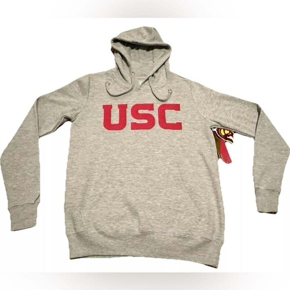 Authentic USC Trojans Women's Gray NWT Athletic Hooded College Hoodie Sweatshirt